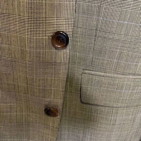 Polo University Club Ralph Lauren Tan Black Blue Plaid Wool Suit Size 41 Tall - Picture 11 of 16